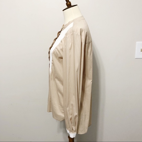 Tibi Textured-Bib Button Down Tuxedo Blouse - Picture 5 of 8